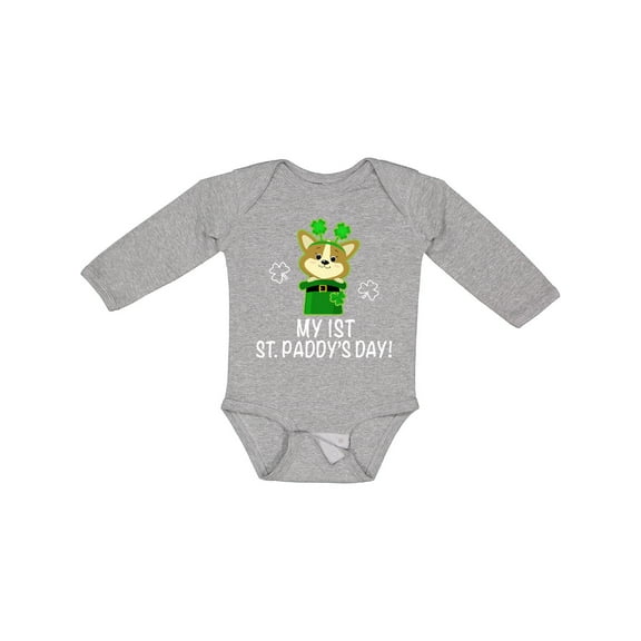 Inktastic First St Patricks Day Boys or Girls Long Sleeve Baby Bodysuit