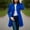 *Dark Blue, variant on Women's Mid Length Trench Coat With Lapel Collar ,Double Breasted Overcoat ,Work Office Coats Gray,Womens Plus XXL