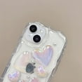 thumbnail image 2 of for iPhone Case,Cute Glitter Blu-ray 3D Bubble Love Heart Soft Silicone Soft Shockproof Cover Phone Case (White,iPhone 11), 2 of 5