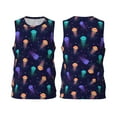 thumbnail image 2 of Gaeub Sea Jellyfish Men's Mesh Basketball Jersey, Quick-Drying Sleeveless Top S-4XL, Loose Muscle Tank Top -Medium, 2 of 9