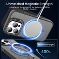 thumbnail image 3 of Magnetic for iPhone 14 Pro Max Case with Screen Protector, Built-in Metal Camera Kickstand,[Compatible with Magsafe] [Wireless Charging] Matte Protective Phone Cover for Men Women Girls - Grey, 3 of 14