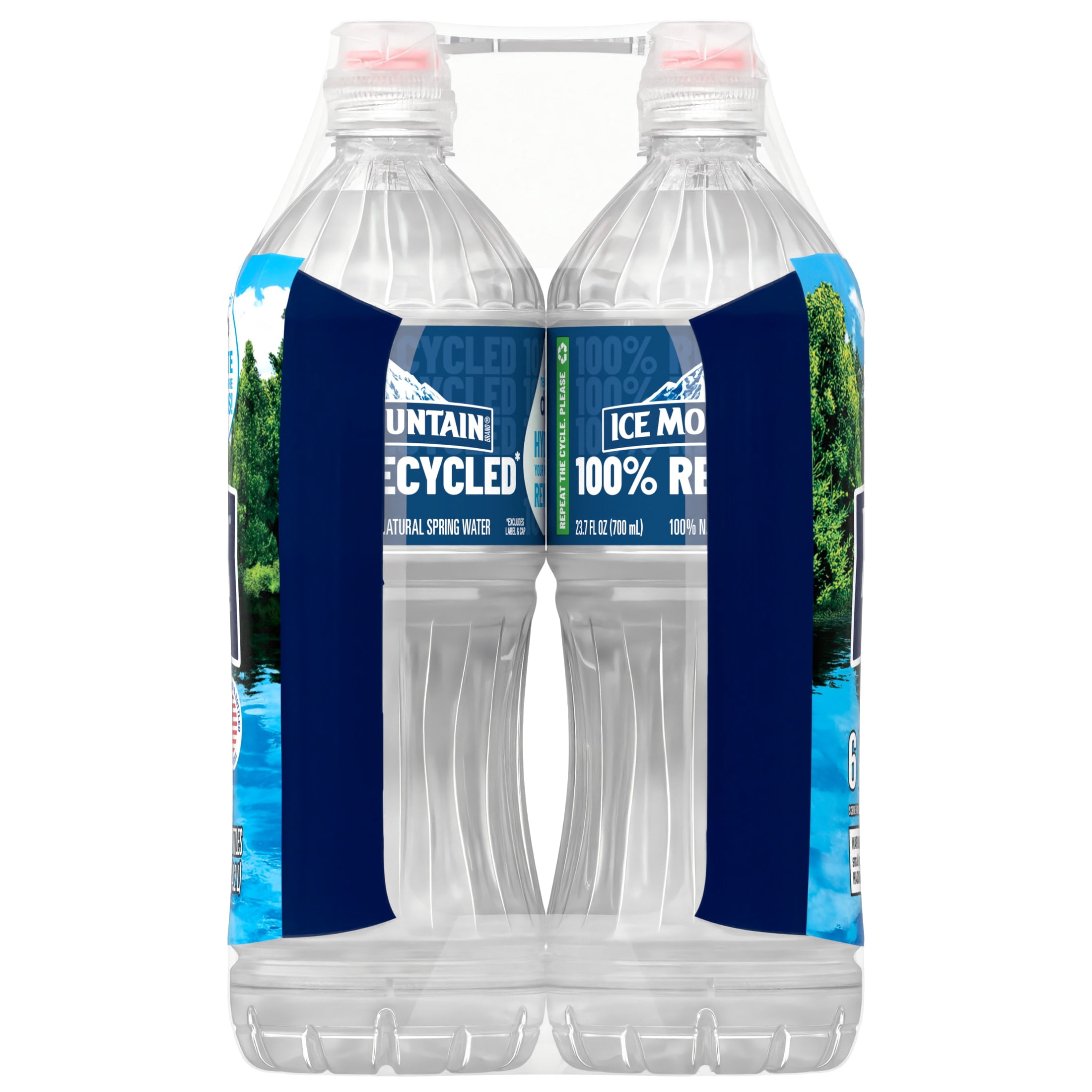 Ice Mountain Spring Water, 23.7 Fl Oz, 6-Pack Plastic Bottles