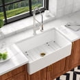 thumbnail image 2 of 30" Farmhouse Kitchen Sink Fireclay Single Bowl in White with Bottom Grid and Drain Assembly, 2 of 8