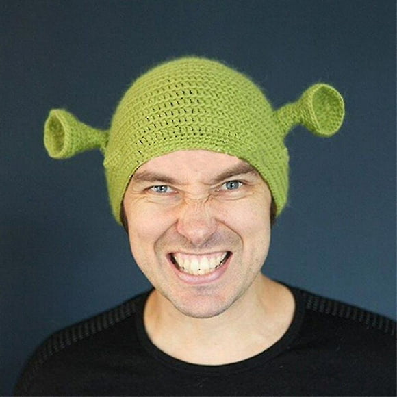 Shrek Hats With Ears, Adult Cosplay Prop Halloween Cosplay, Green Beanie Hat Gifts