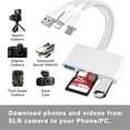 thumbnail image 2 of 5-in-1 Memory Card Reader, USB OTG Adapter & SD Card Reader for i-Phone/i-Pad, USB C and USB A Devices with Micro SD & SD Card Slots, Supports SD/Micro SD/SDHC/SDXC/MMC, 2 of 6