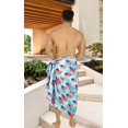 thumbnail image 4 of HAPPY BAY Men's 4th of July American USA Army Police Flag Swimwear Summer Sarong Swim Trunk Long Pareo Beach Wrap One Size Dodger, Stripes Vacation, 4 of 4