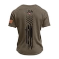 thumbnail image 4 of Hogleaql American Flag T-Shirt for Men Patriotic Short Sleeve Crew Neck American Flag Tee Fashion Independence Day Loose Fit Tshirt Light Brown M, 4 of 4