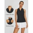 thumbnail image 4 of BALEAF Golf Shirts for Woman Sleeveless Tennis Tank Tops V-Neck Racerback Polo Collar Black L, 4 of 7
