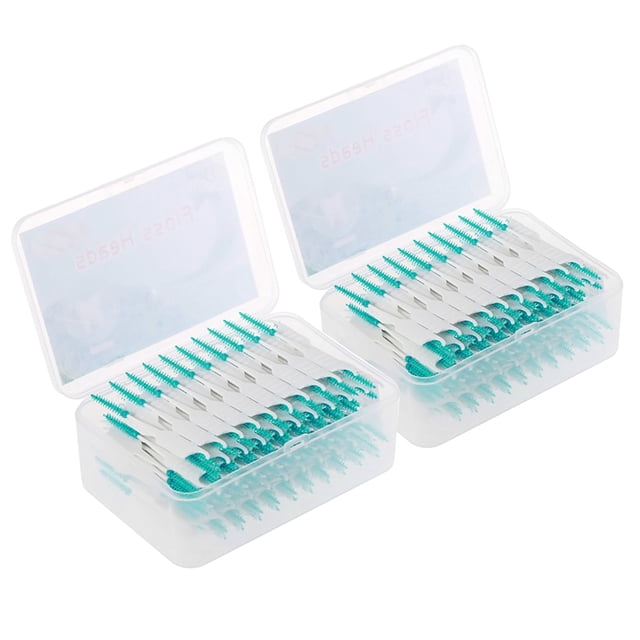 400PCS Interdental Brushes Double-ended Silicone Toothpick Dual-ended Dental Floss Pick with Silicone Bristles Disposable Dental Brushes Between Teeth