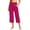 Hot Pink plus size capri pants for women a1, variant on Cagogo Women Plus Size Capri Pants High Waisted Casual Loose Fit with Pockets Solid Sporty Trousers for Summer Beach Lounge Work, Hot Pink L