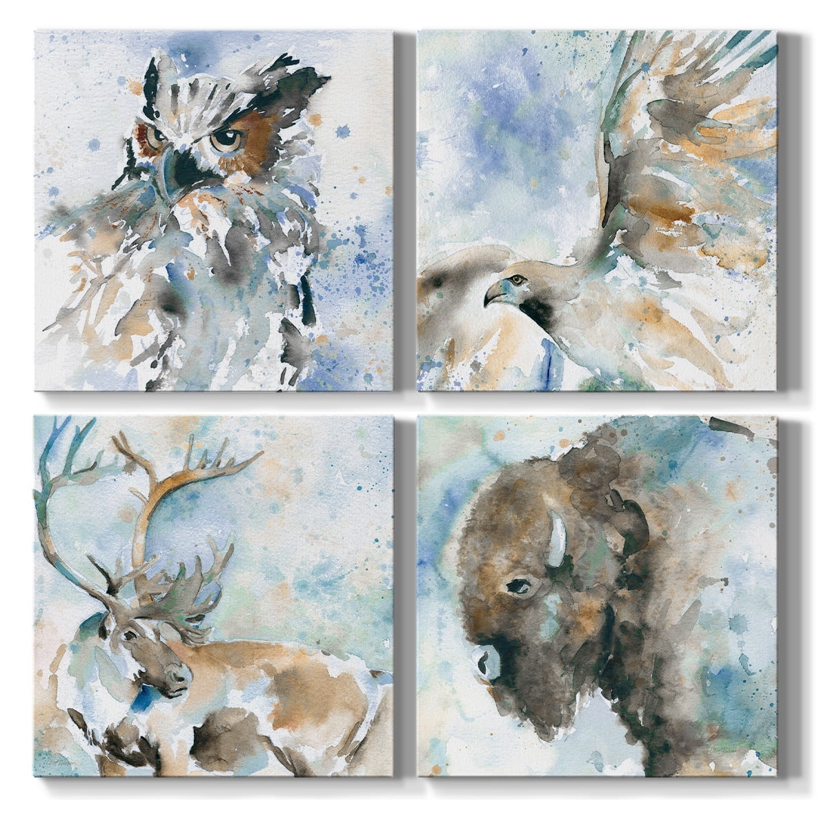 Wexford Home Watercolor Wild Animal Canvas Prints Wall Art Nursery Décor  for Kids Room Office Room Farmhouse, Set of (12