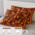 thumbnail image 6 of Thanksgiving Fall 4 Piece Bedding Set, Maple Leaf Orange Retro Plaid Texture Twin Size Duvet Cover Set with Zipper Closure & Corner Ties Soft Breathable Comforter Cover for Bedroom, 6 of 9