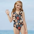 thumbnail image 5 of FOR U DESIGNS Quick Dry Toddlers Girl Bathing Suit for Age 3-4, Doughnut Sleeveless Beach Sport Swimsuit Cute One Piece Leotards for Kids Teens, 5 of 8