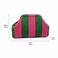 thumbnail image 3 of Pink and Green Striped Knit Makeup Organizer Pouch with Large Capacity, Portable Cosmetic Bag for Travel, 3 of 6