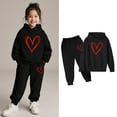 thumbnail image 3 of Kids Kids Toddler Sweatsuit,2 Piece Long Sleeve Black Tracksuit Hoodie Sweatpants Fall Clothes Girl Clothes Size 9-10 Years Cute&nbsp;Boys Girls&nbsp;Clothing, 3 of 6