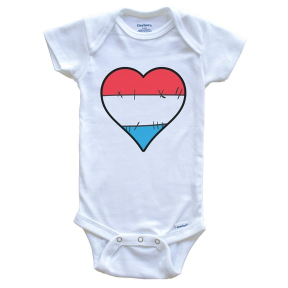 Luxembourg Heart Luxembourgish Flag Baby Bodysuit