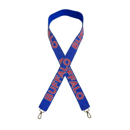 Lashicorn Buffalo Blue Beaded Purse Strap Red White Letters 49 Pro Football Stadium Approved Clear Bag Bills Gold Hardware Sports New York East