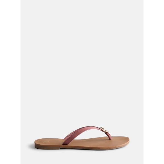 Time and Tru Women's Ornament Thong Sandals