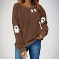 thumbnail image 2 of Bzhegqhd Halloween Sweatshirts for Women Graphic Print Long Sleeve Crewneck Pullover Casual Cotton Blouse Loose Fit Festival Party Wear Spooky theme Tops, 2 of 4