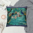 thumbnail image 2 of Orinice Peacocks Flowers Graphic Decorative Throw Pillow Cover for Home Couch Living Room Bed Sofa Spring Square 1PC 20x20in, 2 of 5