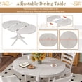 thumbnail image 4 of 5 Pieces 42-58" Extendable Round Dining Table Set with 16" Removable Leaf for 4, Dining Table with 4 Upholstered Dining Chairs, Retro Functional Wood Table Set for Dining Room, 4 of 10