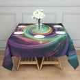 thumbnail image 3 of Colorful Tie Dye Cosmic Spiral Pattern Square Tablecloth,Waterproof Square Table Cover,Wipeable Spillproof Washable Table Cover for Home Kitchen Party Decor 42"X42"(107x107cm), 3 of 6
