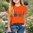 thumbnail image 2 of T-Shirt Graphique à Manches Courtes pour Enfants, Col Rond en Mélange de Coton Tissu Doux, Motif Orange, Tenue Décontractée pour Garçons et Filles, Usage Quatre Saisons, Lavage à la Main Seulement, 2 of 3
