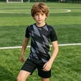 thumbnail image 2 of WhouRiu Boys Girls Athletic Outfits Short Sleeve Tees Shorts Set Kids Unisex Summer Training Clothes, 2 of 6