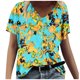 thumbnail image 1 of Tops Florales para las Mujeres, Casual V-Cuello Camiseta de Manga Corta Blusa de Moda Hecha de Estante de Imitación para Toda la Temporada de Uso Diario, Tops Cortos para las Mujeres, 1 of 4