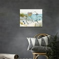 thumbnail image 2 of Beach Bicycle Pictures Wall Art Ocean Coastal Nautical Bathroom Decor Turtle Bike Lavender Seashell Canvas Paiting Teal Beach Framed Artwork for Bathroom Bedroom Living Room 16 X 12 in, 2 of 6