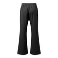 thumbnail image 4 of Men Sweatpants Solid Color Wide Leg Flare Pants Relaxed Fit Straight Leg Spring Fall Lightweight Resort Trousers Black L, 4 of 5