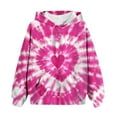thumbnail image 5 of Kids' Heart Tie-Dye Print Hooded Sweatshirt with Long Sleeves and Pocket, Colorful Pullover for Boys and Girls, Limited Time Offer Under 10 Dollars, 5 of 6