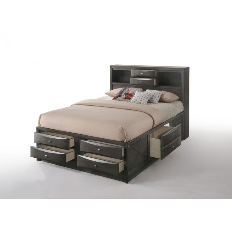 Acme Furniture Storage Bed, Queen, Gray Oak