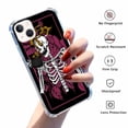 thumbnail image 2 of Drinking Skull Case for iPhone 13 Mini,Aesthetic Art Design Pattern Soft TPU Bumper Case Cover, 2 of 5