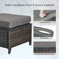 thumbnail image 6 of POCASSY 5 Pieces Patio Furniture Set with Swivel Chairs and Ottomans, High Back Deep Seat Cushioned Wicker Outdoor Conversation Set for Porch & Balcony, Brown Wicker/Gray Cushion, 6 of 11