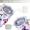 thumbnail image 5 of Colorful Purple Flowers 40 Oz Tumbler with Handle Lid and Straw, Stainless Steel Double Walled Vacuum Insulated Cup, Cute Birthday Gifts Tumbler for Women Men Friends, 5 of 7