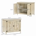 thumbnail image 6 of 43.3" Wooden Outdoor Storage Cabinet Garden Potting Shed with Shelf & Double Doors, Natural Fir Wood, 6 of 12