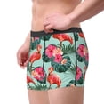 thumbnail image 2 of Logiee Palm Leaves Flamingo Print Mens Boxer Briefs,Boxer Briefs for Men,Breathable Stretch Underwear,Boys Boxer Briefs-X-Large, 2 of 5