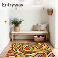 thumbnail image 3 of ODIKA 6' x 9' Machine Washable Non-Slip Area Rug, Abstract Swirl High Traffic Rug, Yellow, 520411, 3 of 7