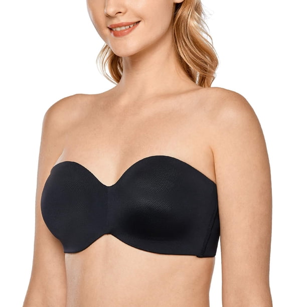 Sostén DELMIRA Strapless Minimizer sin Relleno Talla Grande 36D Negro