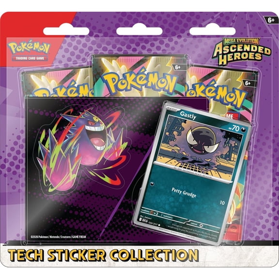 Ascended Heroes Gastly Promo Pokemon Mega Evolution Tech Sticker Collection