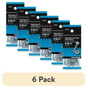 (6 pack) Hillman Machine Screws w/ Nuts 8-32 x 1", Steel, Zinc, Interior Truss Head, Silver, 13 sets