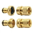 thumbnail image 1 of Quick Connect Hose Connector Faucet Brass Watering Hose Connector Pieces 3/4, 1 of 5
