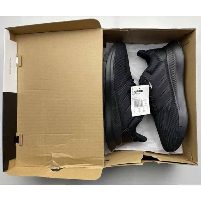 Ad-id-as Mens Runfalcon Core Triple Black Running Sneaker G28970 Size 8 NIB
