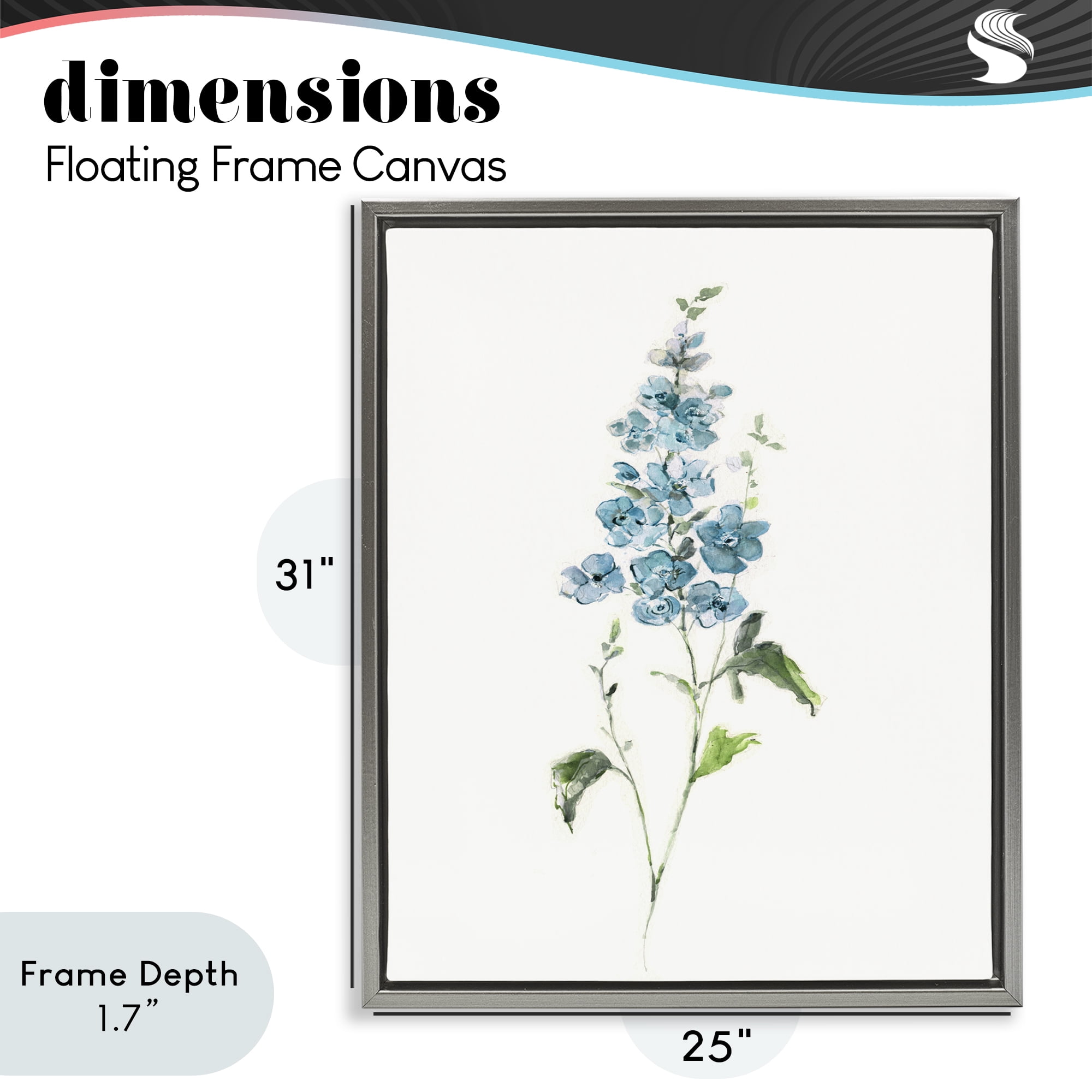 Stupell Industries Natural Spring Herbs Gray Framed Floater Canvas Wall Art, design by Sally Swatland