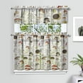 thumbnail image 2 of Mushroom Theme Kitchen Curtains 3-Piece - Boho Vintage Semi-Sheer Rod Pocket Window Treatment, 2 of 4