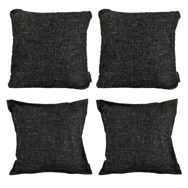 Set de 4 Cojines (2 Cuadrados + 2 Cuadrados Grandes) Fash Negro