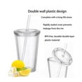 thumbnail image 3 of Tumblers with Lids and Straws.16 oz Clear Pastel Colored Plastic Acrylic Travel Tumblers Cups.Double Wall Insulated Matte Reusable Tumblers Bulk for Smoothie Ice Coffee.Customizable DIY Gifts., 3 of 7