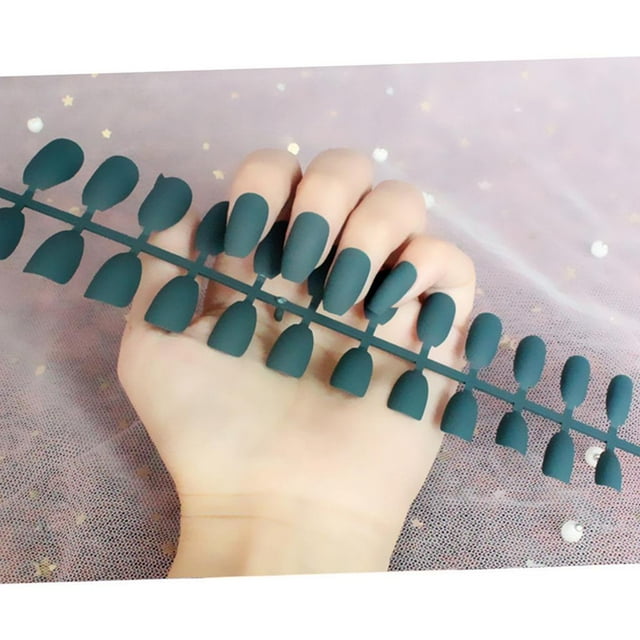 24Pcs DIY Charmful Art Consejos de uñas mate naturales Presione shamjiam Tabletas de mejora de uñas