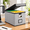 Grey, variant on Black File Storage Box with Sliding Rails, Metal Handles, and Attached Lid for Office Documents